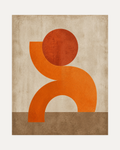 Arch Hour unframed orange arch print showing one burnt-orange arch on beige