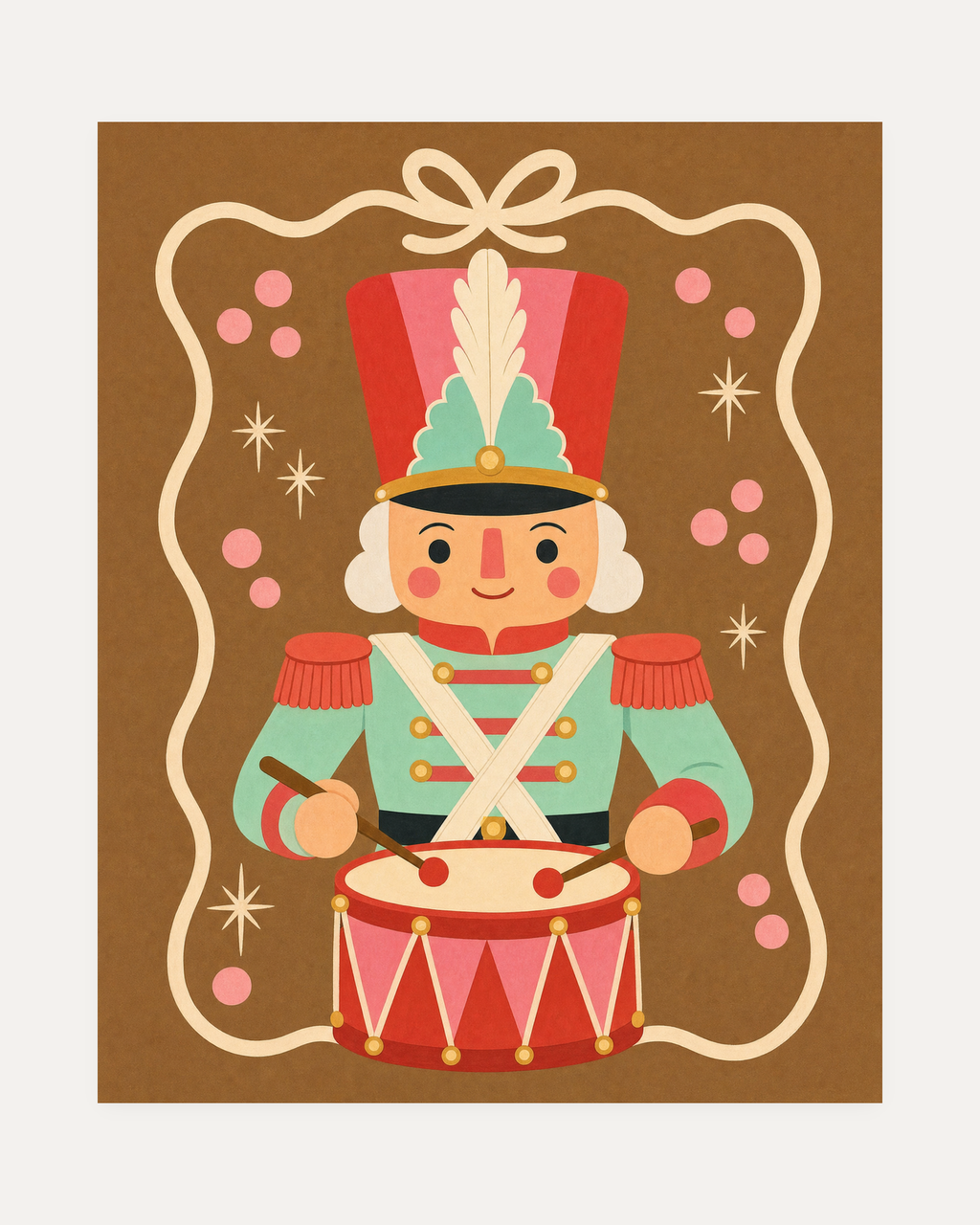 Drum Duty unframed toy drummer print showing a toy soldier playing a drum