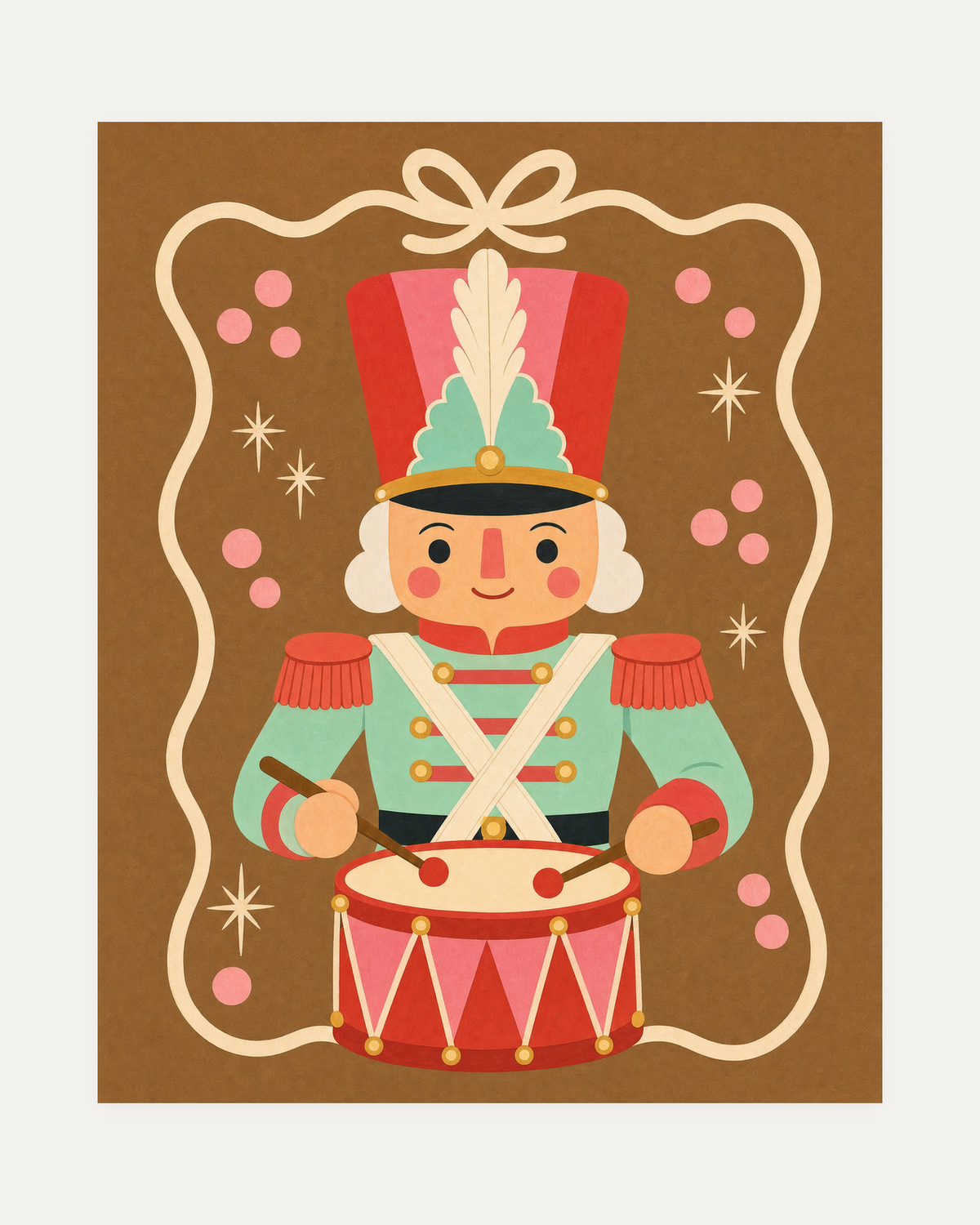 Drum Duty unframed toy drummer print showing a toy soldier playing a drum