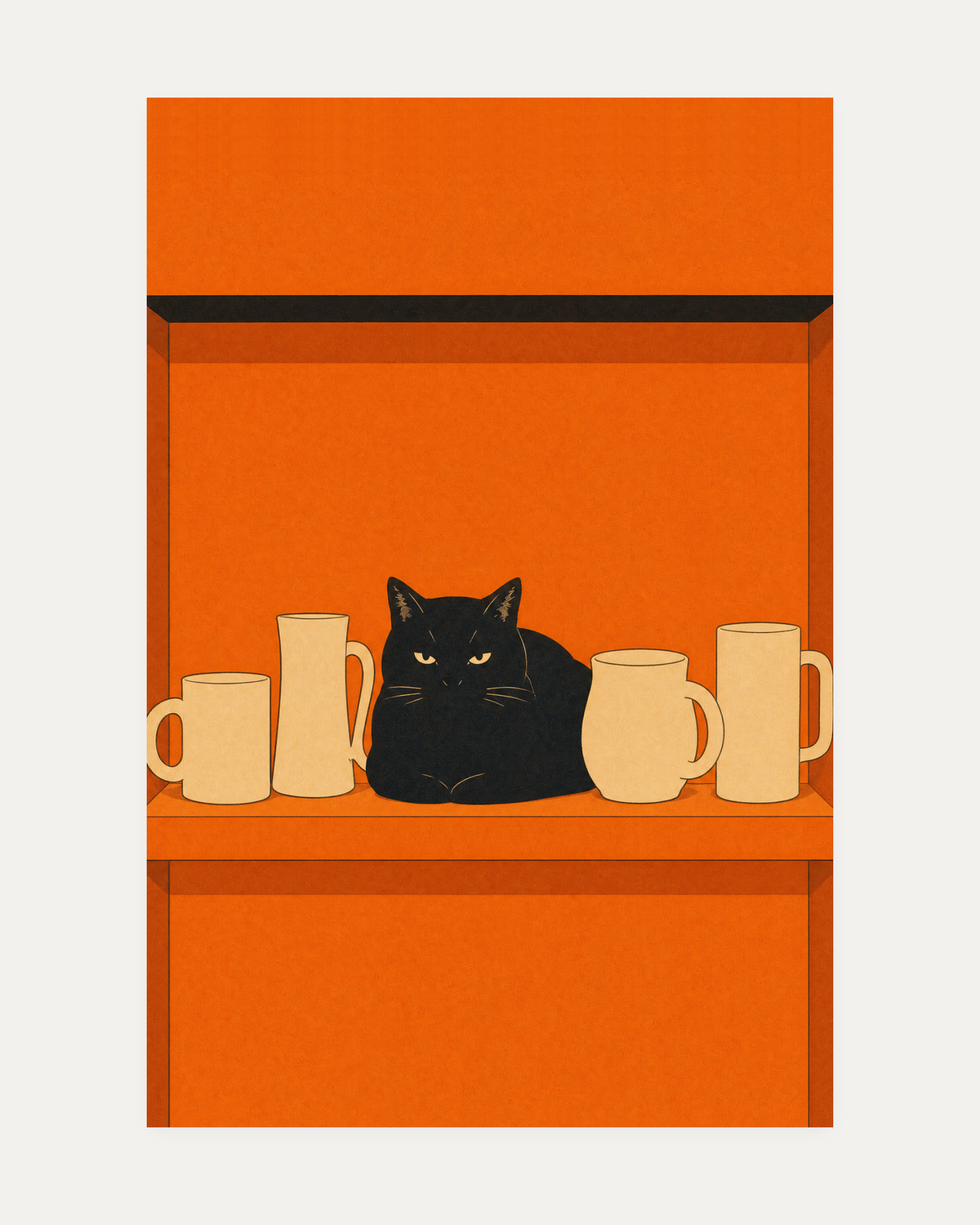 black and orange wall art print, portrait orientation (2:3 proportion)