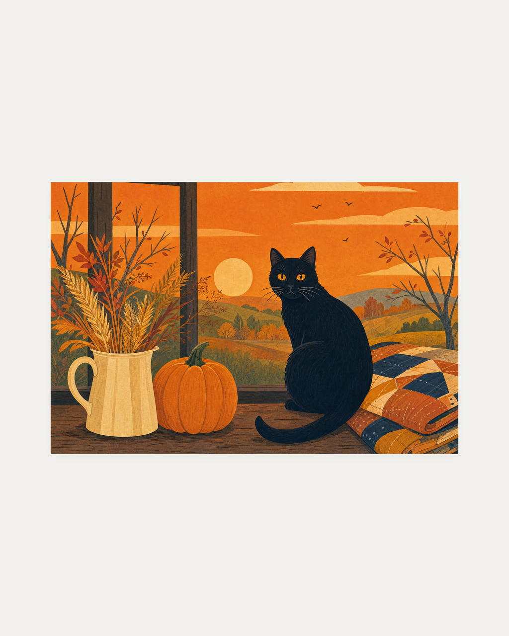 black and terracotta wall art print, landscape orientation (2:3 proportion)