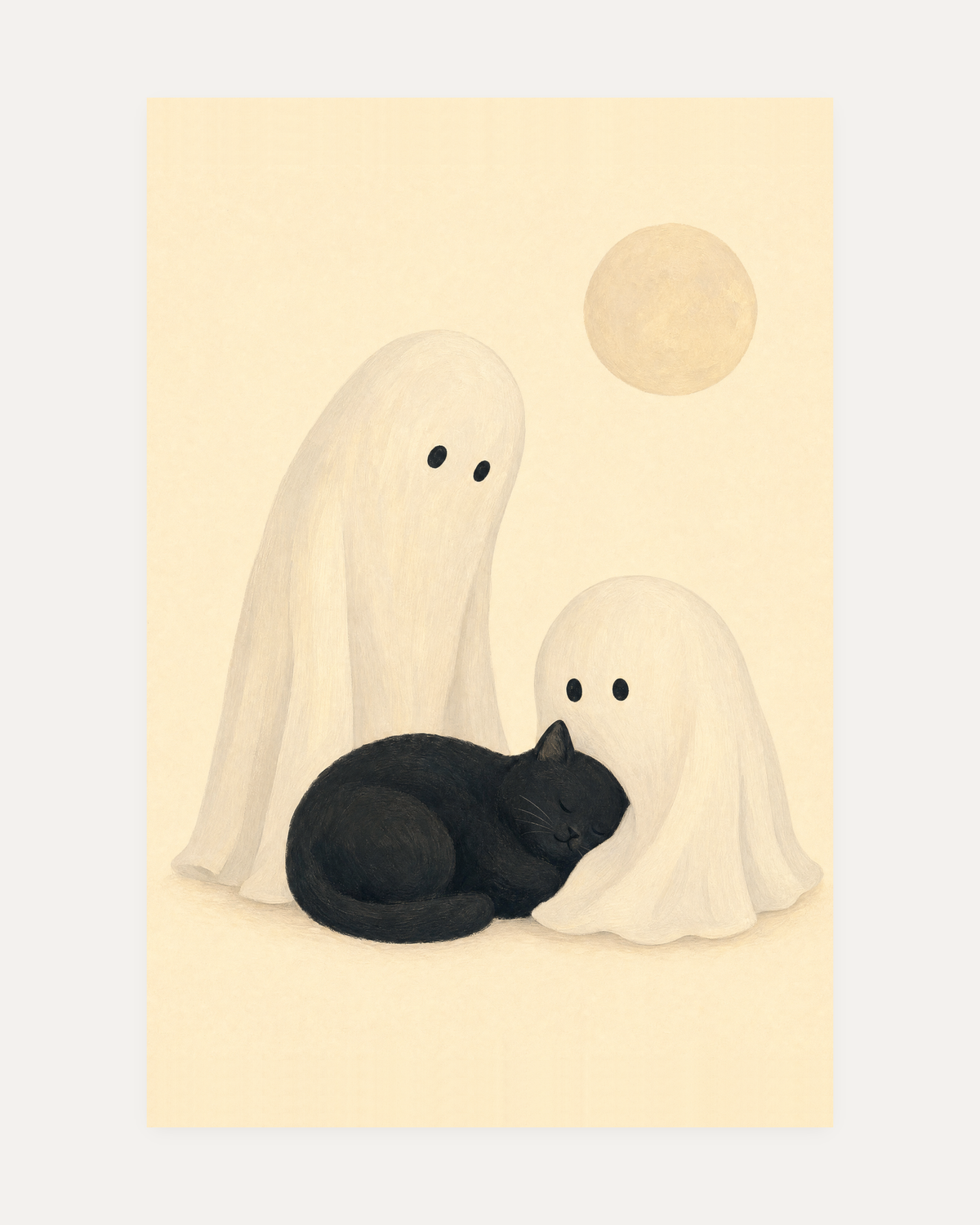 cream and black wall art print, portrait orientation (2:3 proportion)