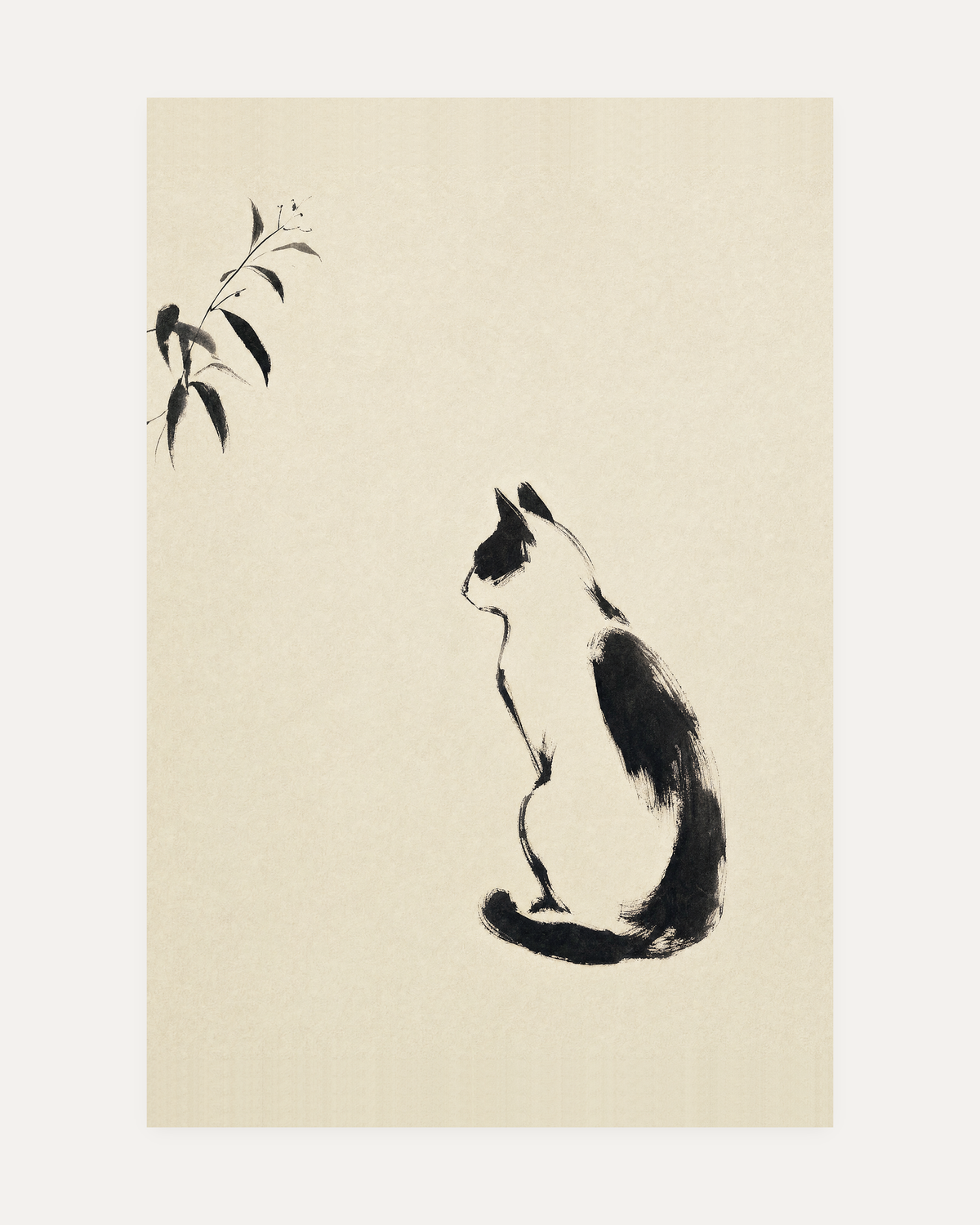 black and cream wall art print, portrait orientation (2:3 proportion)
