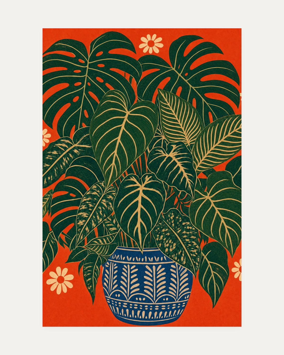 Potted Fans unframed wall art print gallery image