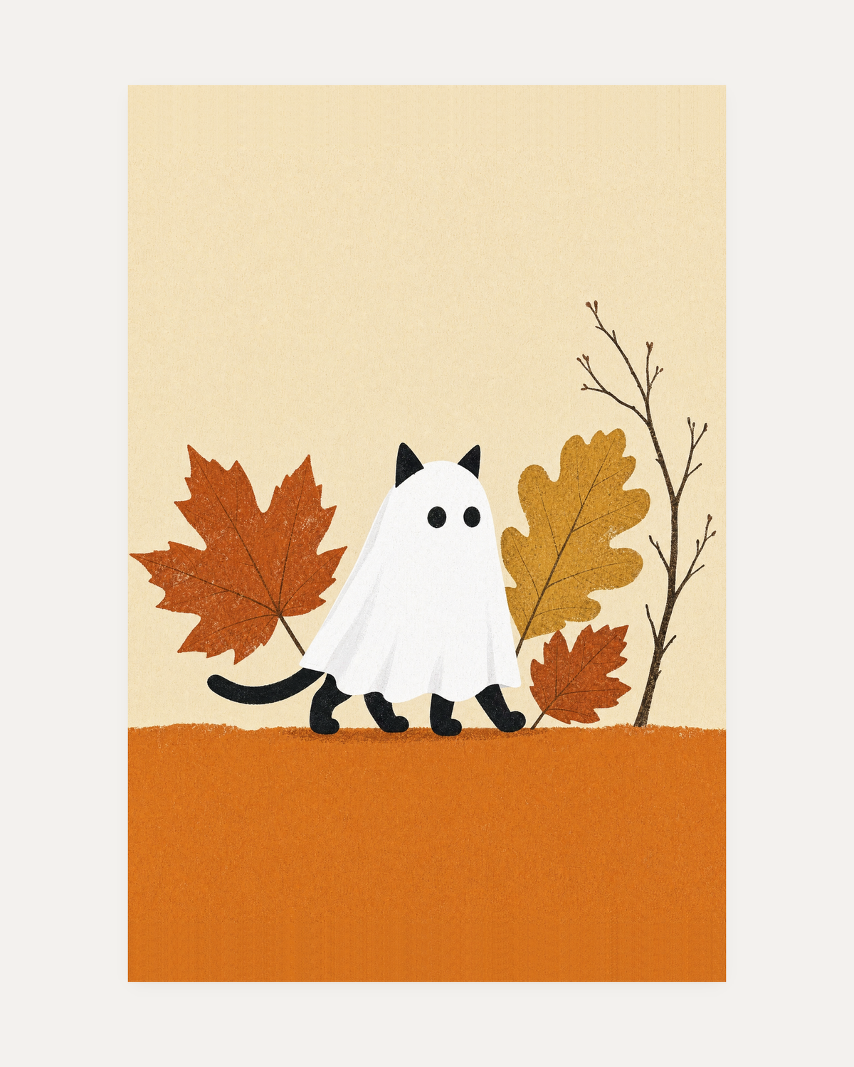 orange and cream wall art print, portrait orientation (2:3 proportion)