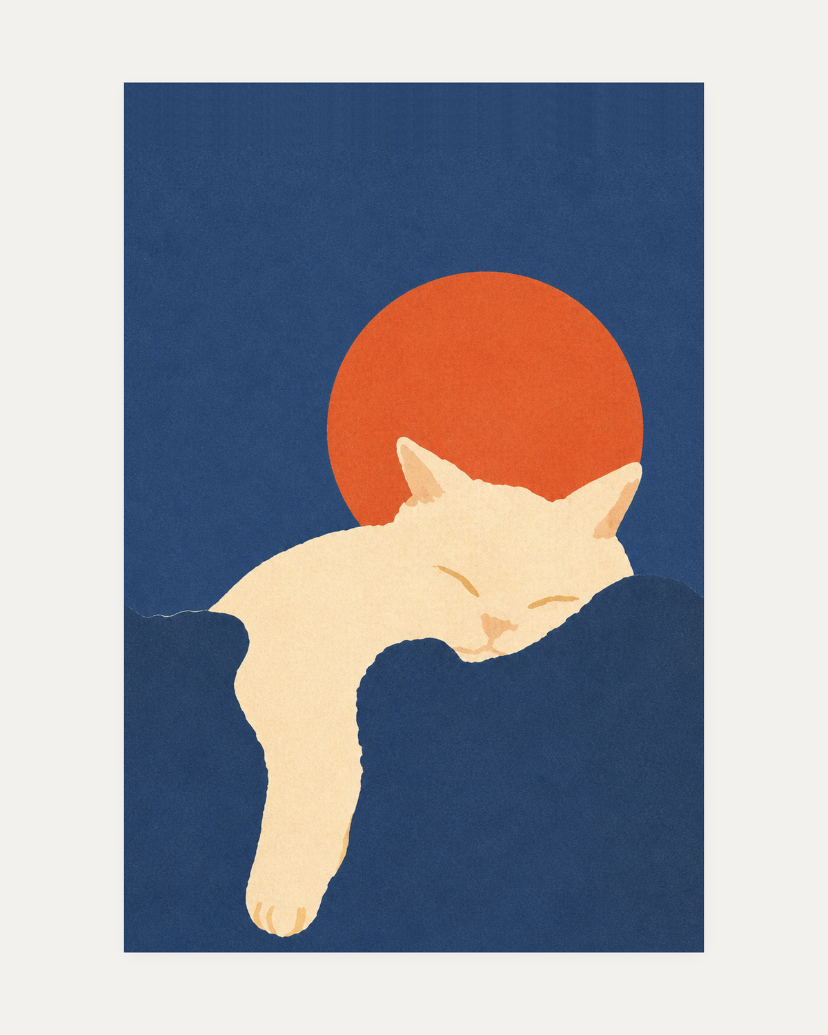 cobalt and cream wall art print, portrait orientation (2:3 proportion)