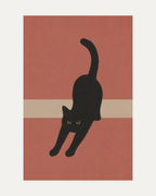 coral and black minimalist wall art print, portrait orientation (2:3 proportion)