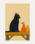orange and sage wall art print, portrait orientation (2:3 proportion)