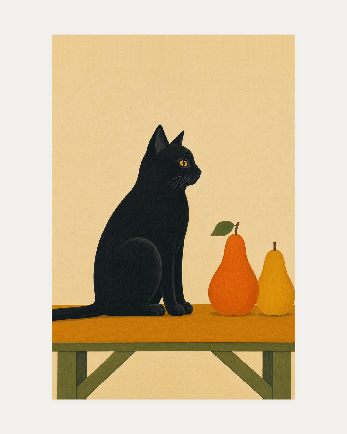 orange and sage wall art print, portrait orientation (2:3 proportion)
