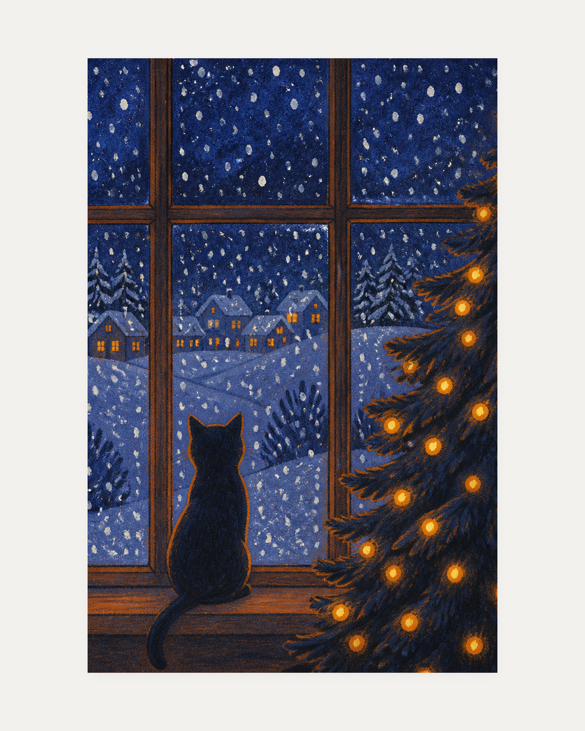 navy and orange wall art print, portrait orientation (2:3 proportion)
