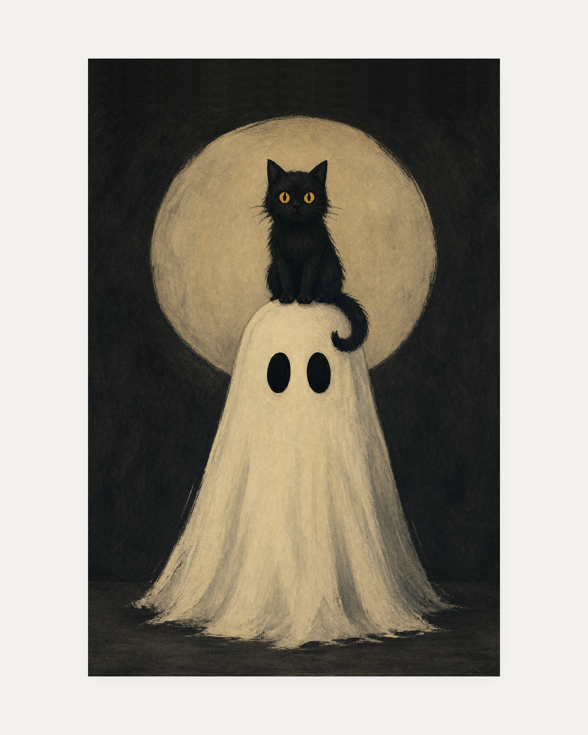 cream and black wall art print, portrait orientation (2:3 proportion)