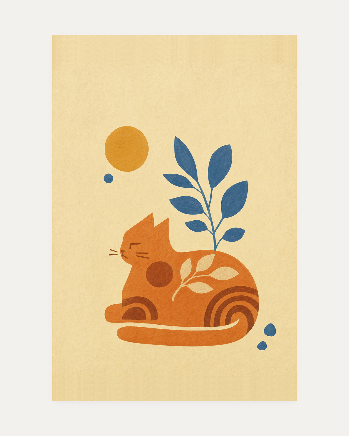 terracotta and cream wall art print, portrait orientation (2:3 proportion)