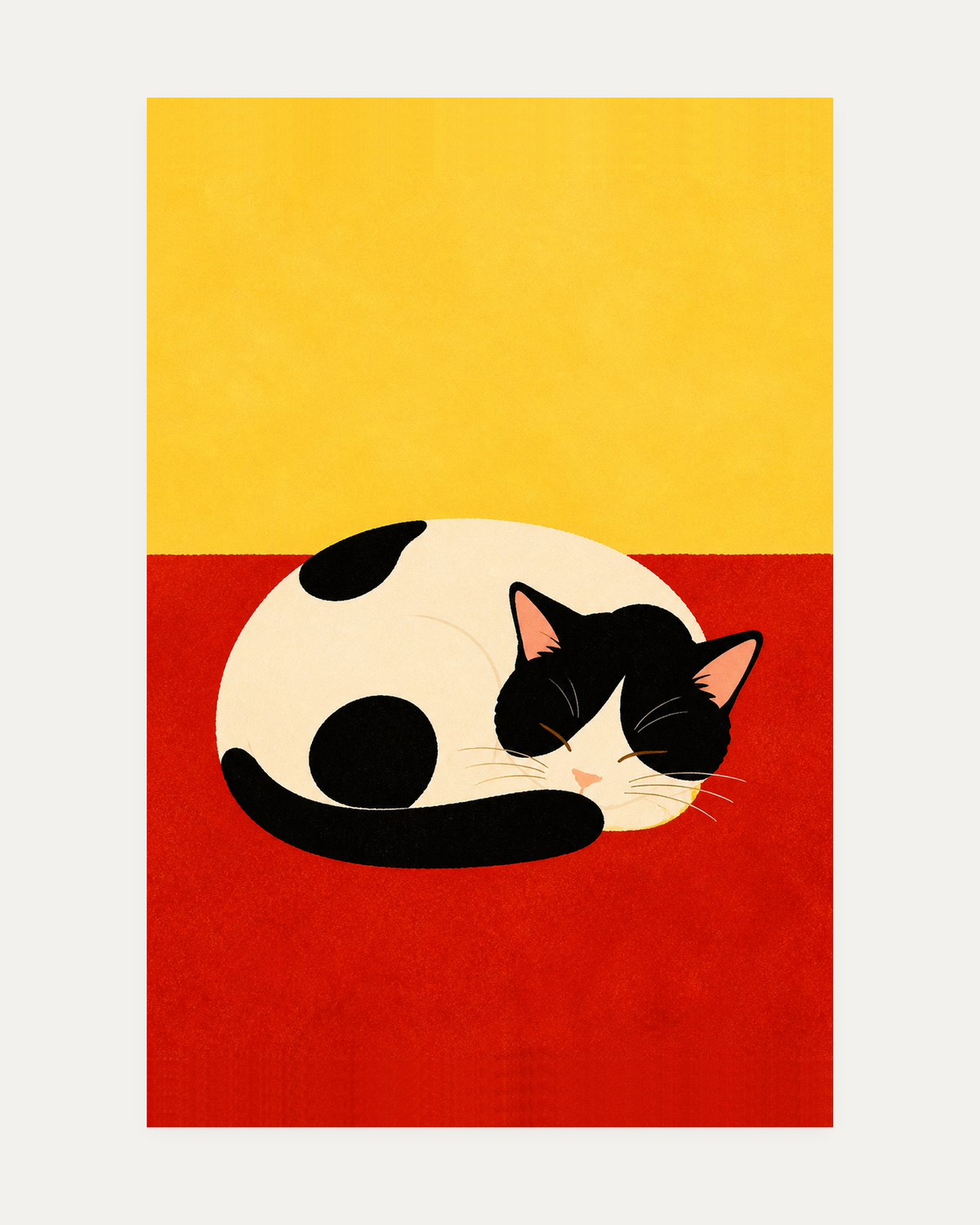 red and black minimalist wall art print, portrait orientation (2:3 proportion)