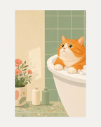 orange and sage wall art print, portrait orientation (2:3 proportion)