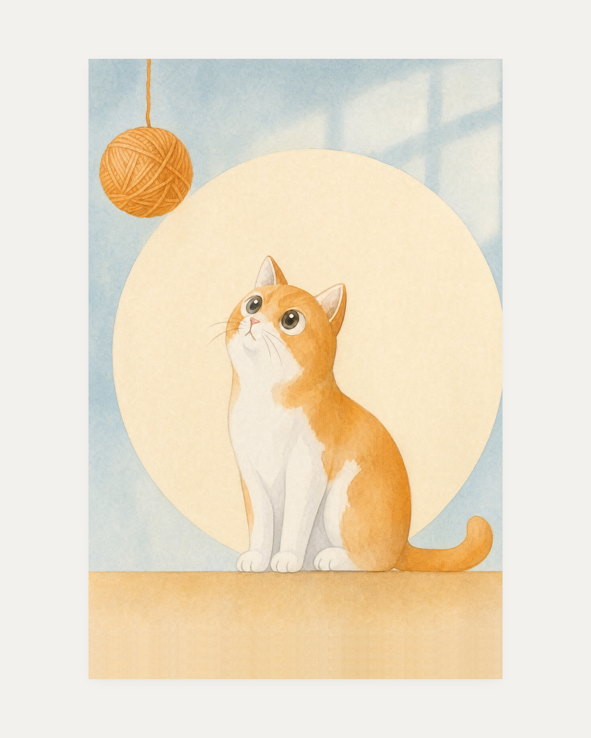 orange and cream wall art print, portrait orientation (2:3 proportion)