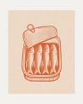 Sardine Lunch unframed fish prints print showing an open tin of sardines