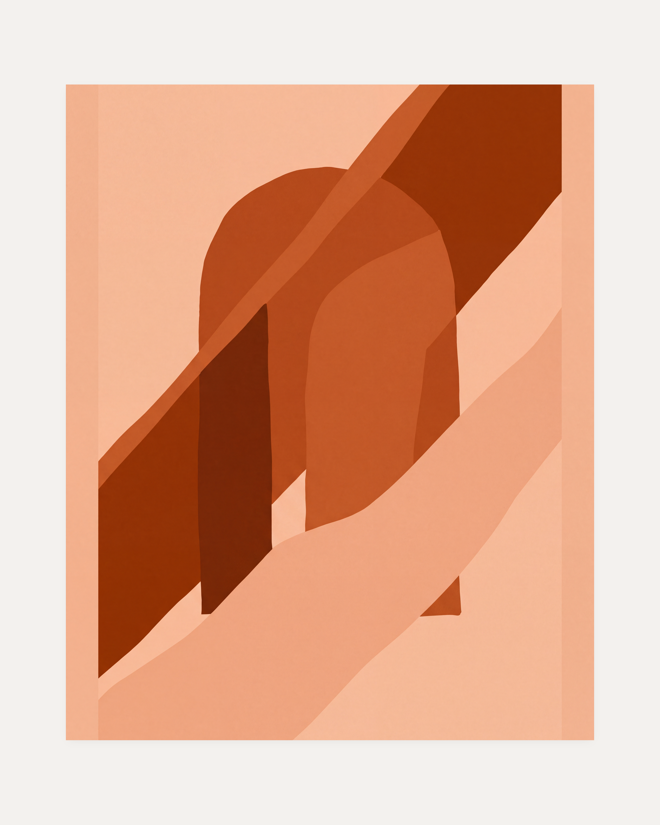 Terracotta Arch unframed burnt orange geometric wall art print showing terracotta arch with dark and peach planes