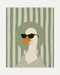 Cool Goose unframed goose sunglasses print showing a goose in sunglasses on sage