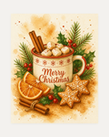 Cocoa Hour unframed cocoa mug print showing a cocoa mug lettered Merry Christmas
