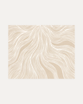 Pale Veins unframed beige line art print showing lines and waves in beige and white