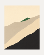 Green Ridge unframed green geometric wall art print showing neutral ridges with a deep green peak