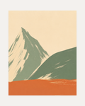 Sage Hills unframed minimalist mountain wall art print showing sage green mountain ridges above a terracotta band