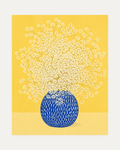 Baby's Breath unframed flower prints print showing tiny white flowers in a blue vase