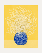 Baby's Breath unframed flower prints print showing tiny white flowers in a blue vase