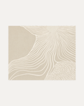 Pale Veins unframed abstract line art print showing circle, lines, and pattern in beige, off-white, and light brown