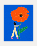Poppy Bearer unframed poppy prints print showing a giant orange poppy