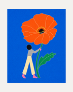 Poppy Bearer unframed poppy prints print showing a giant orange poppy