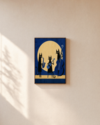 Jazz Cats jazz art prints: unframed print is shown framed for styling on a plain wall; frame not included
