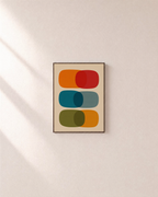 Pill Count mid century pill wall art: unframed print is shown framed for styling on a plain wall; frame not included