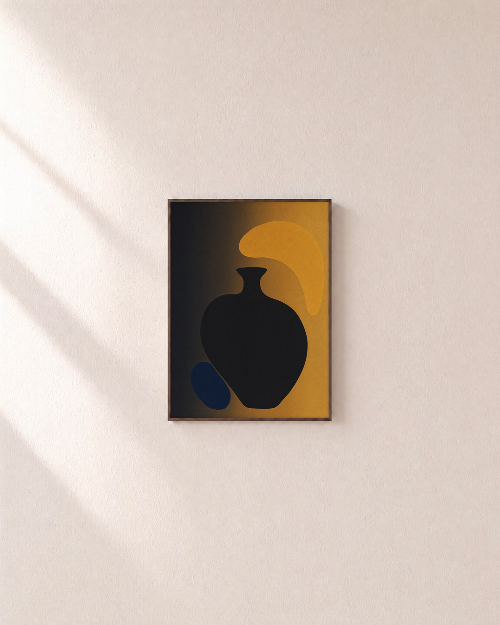 Dark Vessel unframed print is shown framed for styling in a plain wall; frame not included