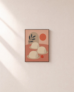 Berry Dot cream dome wall art: unframed print is shown framed for styling on a plain wall; frame not included