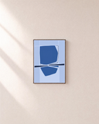 Azure Reflection unframed print is shown framed for styling in a plain wall; frame not included