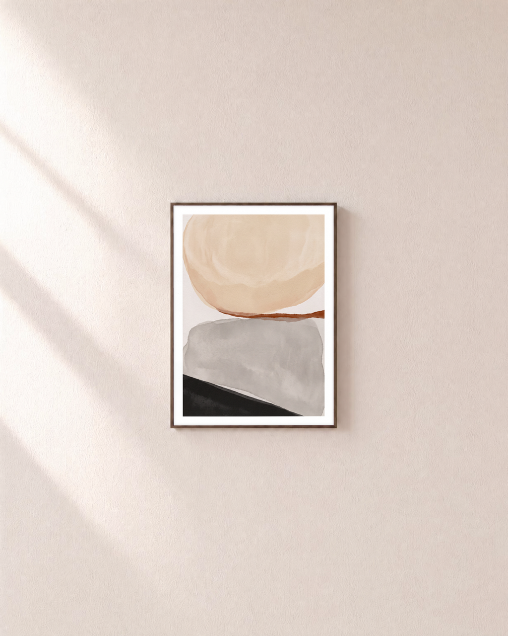 Layered Soft Planes unframed print is shown framed for styling in a plain wall; frame not included