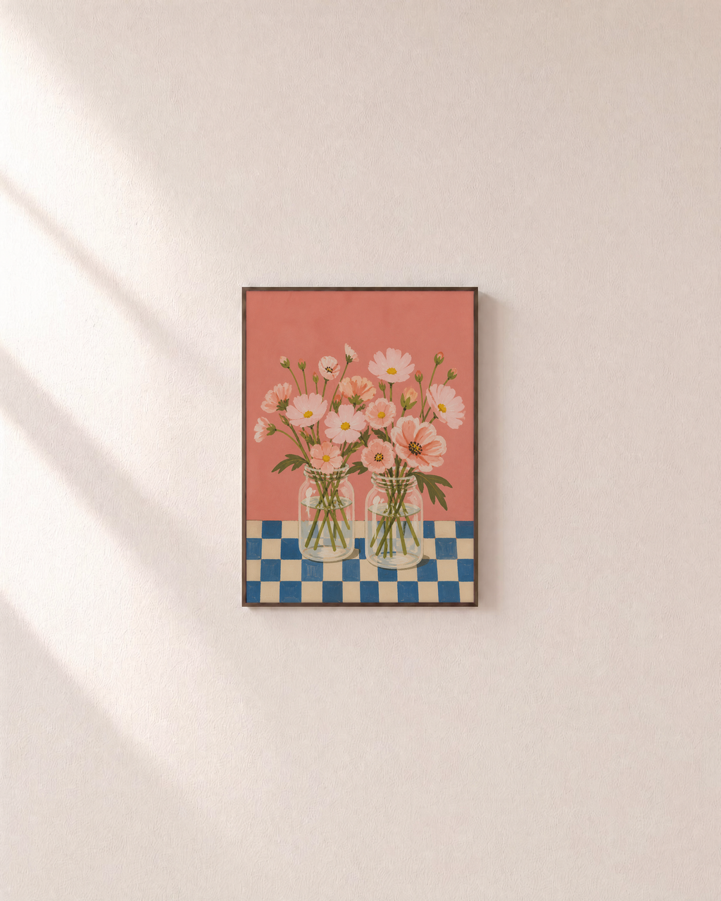 Table Cosmos cosmos wall art: unframed print is shown framed for styling on a plain wall; frame not included