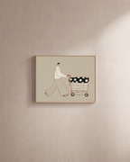 Carry Pattern unframed print is shown framed for styling in a plain wall; frame not included