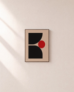 Block Signal geometric poster print: unframed print is shown framed for styling on a plain wall; frame not included