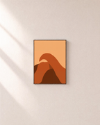 Dune Sweep unframed print is shown framed for styling in a plain wall; frame not included