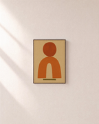 Noon Totem terracotta totem wall art: unframed print is shown framed for styling on a plain wall; frame not included
