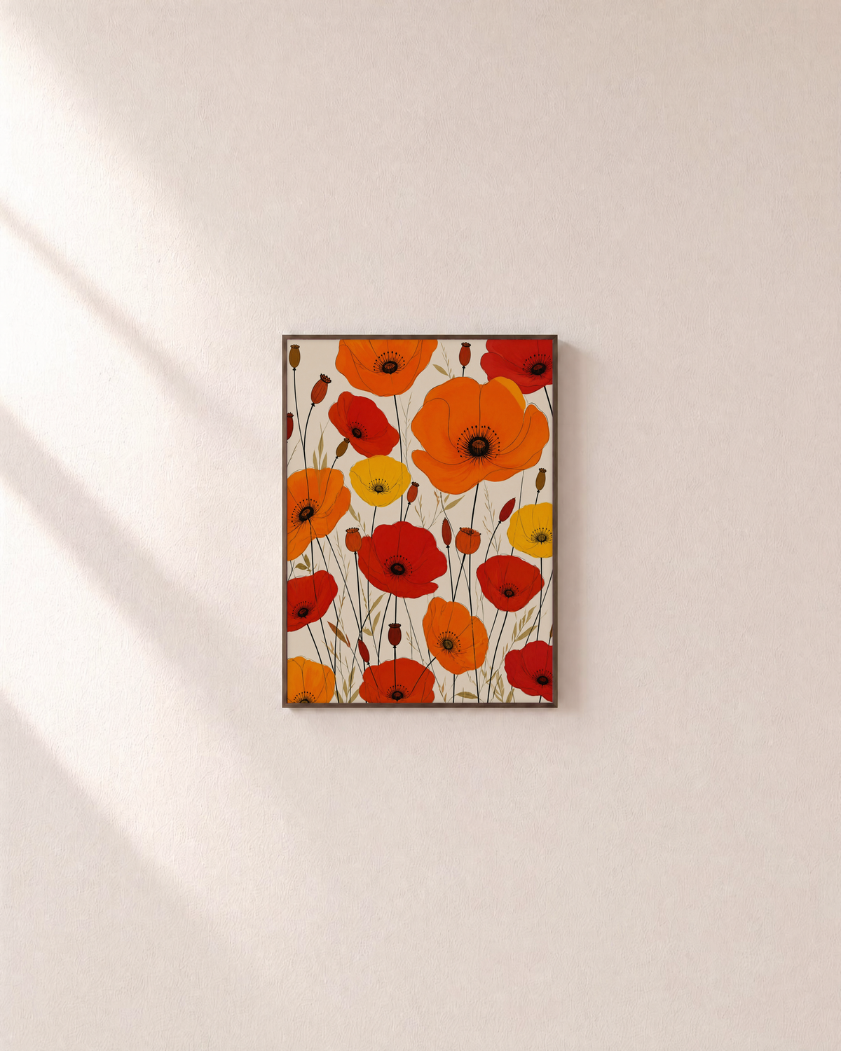 Meadow Scatter poppy meadow scatter wall art: unframed print is shown framed for styling on a plain wall; frame not included