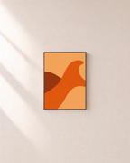 Dune Sweep unframed print is shown framed for styling in a plain wall; frame not included
