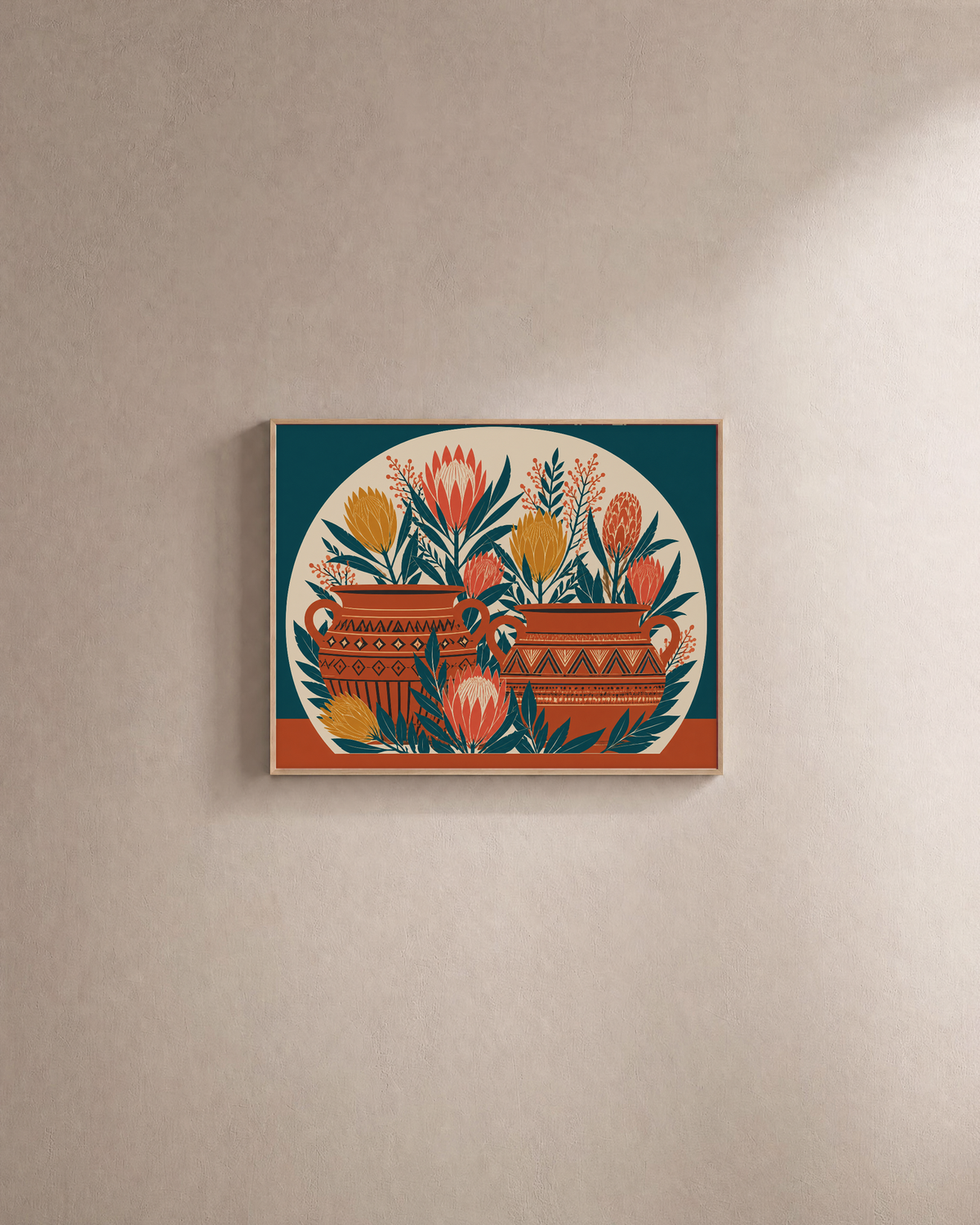 Coral Thicket Vessel Remap unframed print is shown framed for styling in a plain wall; frame not included