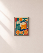 Cheese Hour citrus wall art: unframed print is shown framed for styling on a plain wall; frame not included