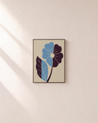 Noon Bloom flower art prints: unframed print is shown framed for styling on a plain wall; frame not included
