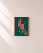 Afternoon Cheetah cheetah wall art: unframed print is shown framed for styling on a plain wall; frame not included
