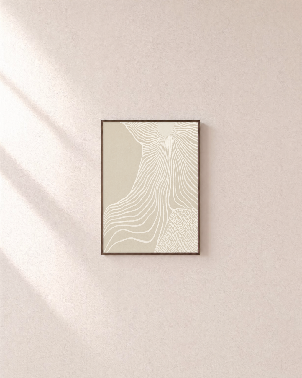 Pale Veins Press edition unframed print is shown framed for styling in a plain wall; Frame not included