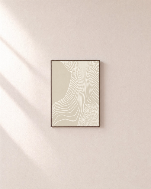 Pale Veins Press edition unframed print is shown framed for styling in a plain wall; Frame not included